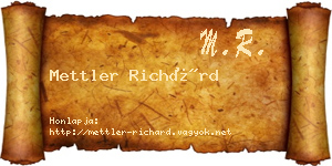 Mettler Richárd névjegykártya